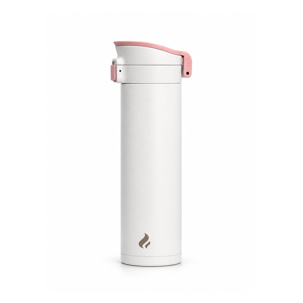 White with White Bottom / 16 oz / Pink-Handle Lid