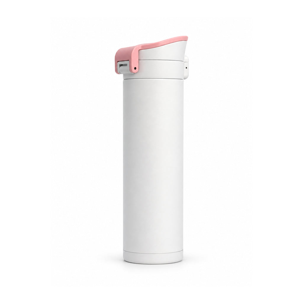 White with White Bottom / 16 oz / Pink-Handle Lid