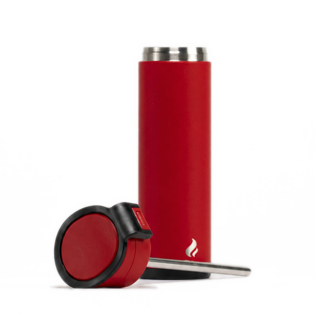 Red w/ Black Bottom / 16 oz / Black-Handle Lid