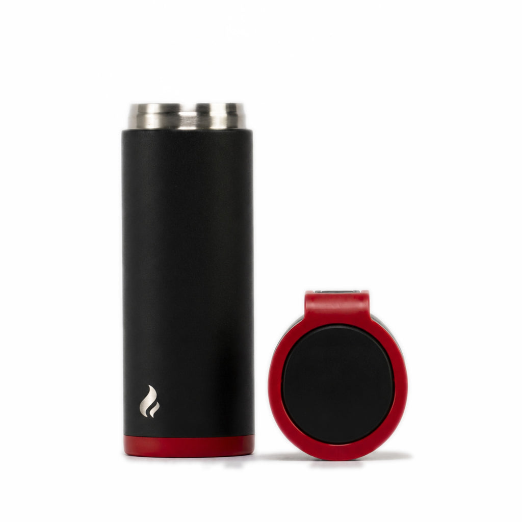 Black w/ Red Bottom / 12 oz / Red-Handle Lid