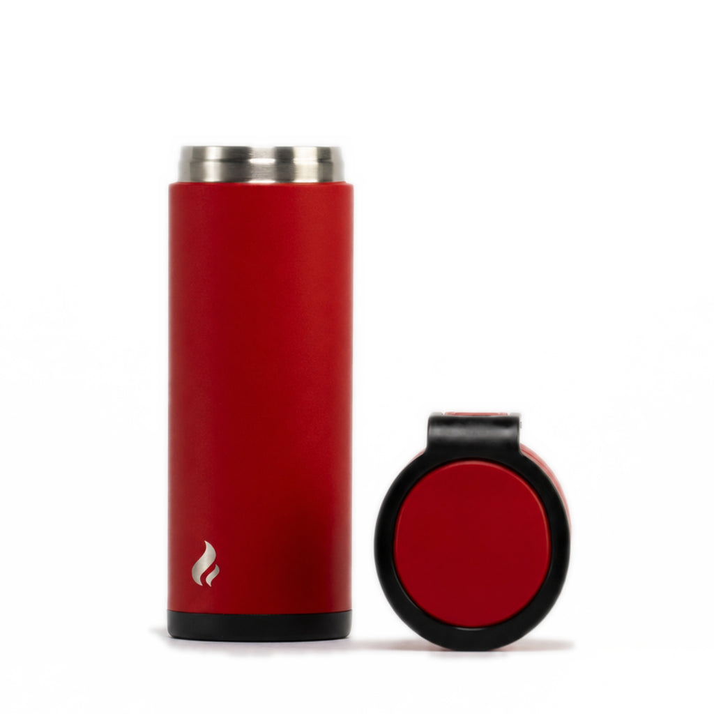 Red w/ Black Bottom / 12 oz / Black-Handle Lid