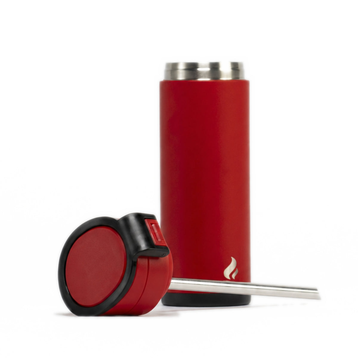 Red w/ Black Bottom / 12 oz / Black-Handle Lid