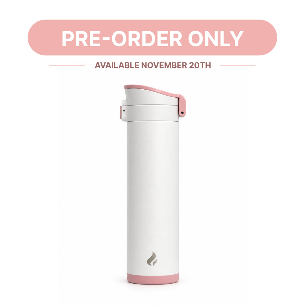 White with Pink Bottom / 16 oz / Pink-Handle Lid